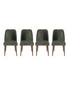 4 chaises dallas marron/vert - 50x90x49 cm